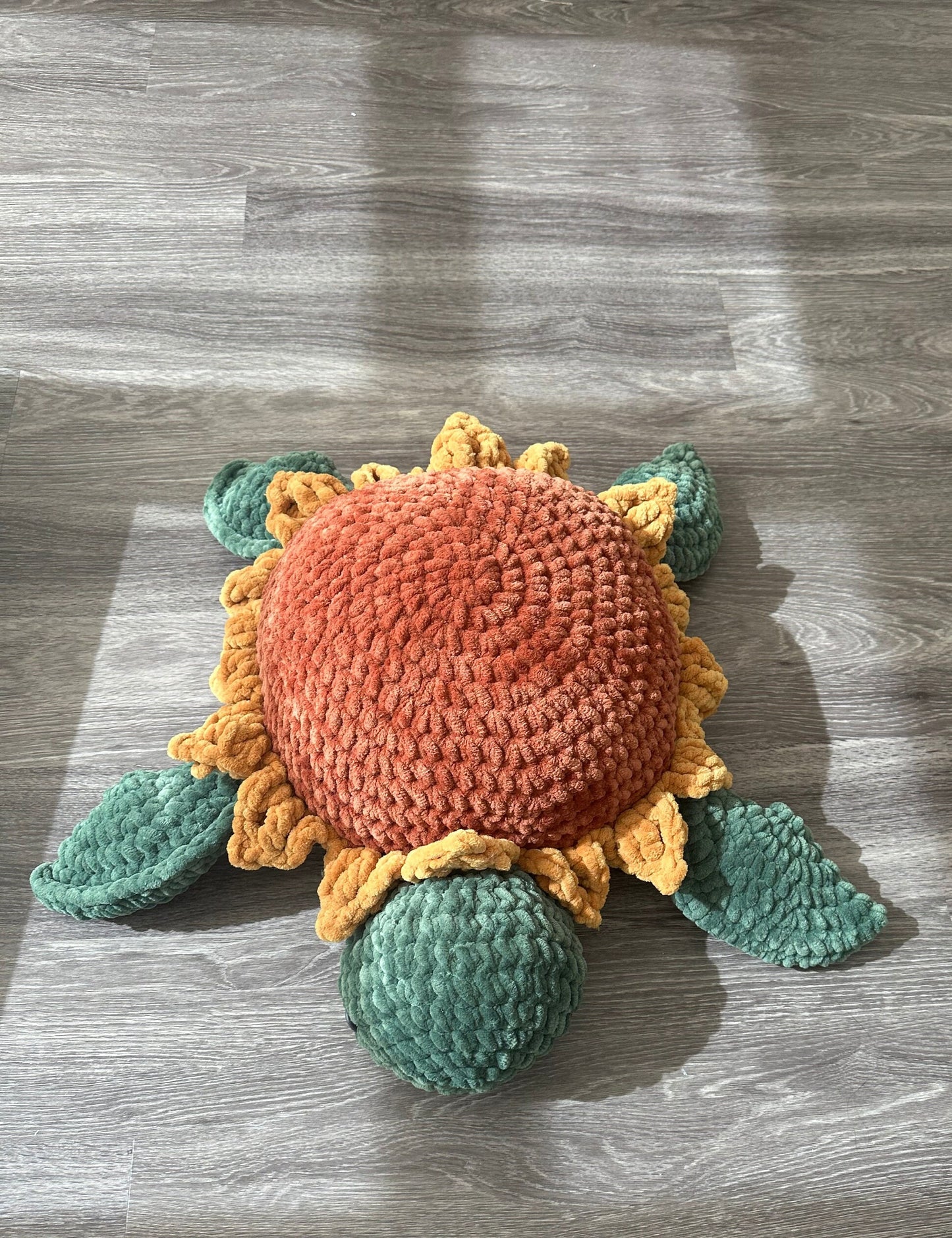 Jumbo Sunflower Turtle Crochet Pattern: No Sew Amigurumi (PDF Pattern)