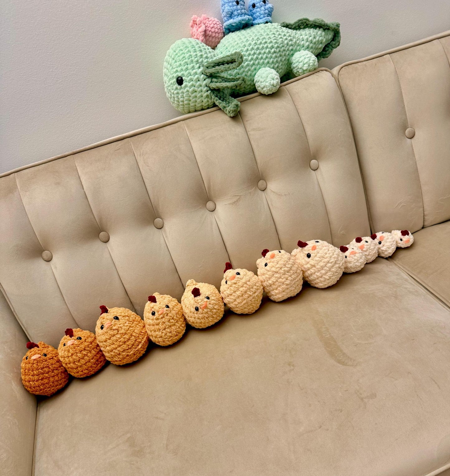Mystery Chunky Chicken Plushie, Customizable Amigurumi