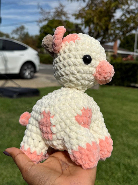 Customizable Crochet Cow Plushie, Soft Stuffed Animal