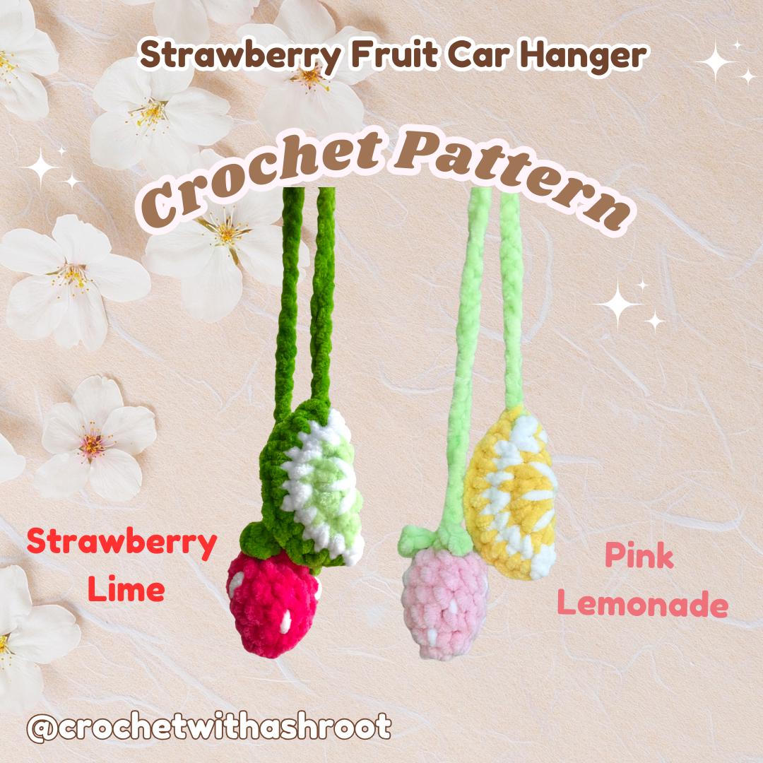 Strawberry Fruit Key Chain, Car Charm, Strawberry Lime, Pink Lemonade