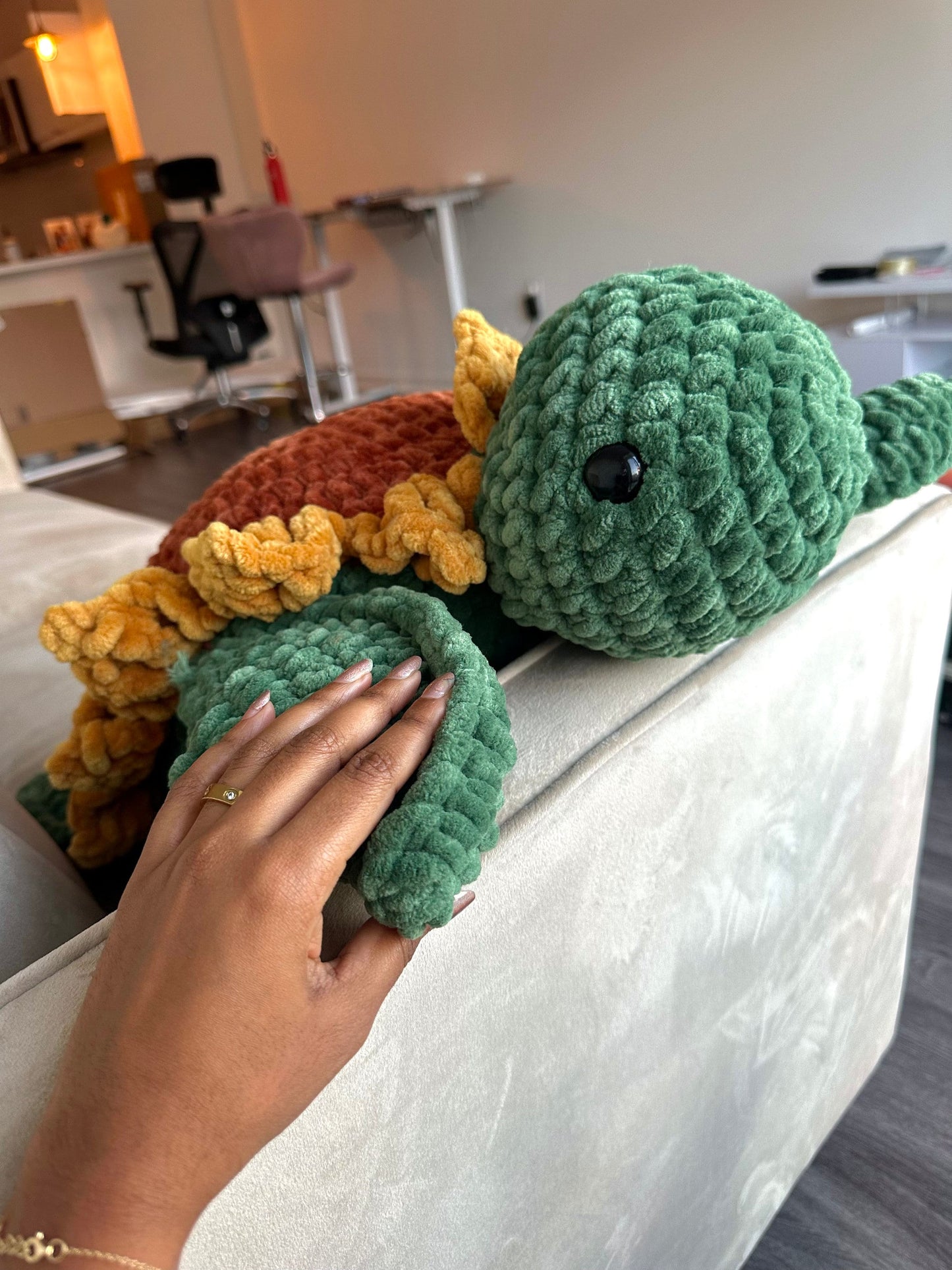 Jumbo Sunflower Turtle Crochet Pattern: No Sew Amigurumi (PDF Pattern)