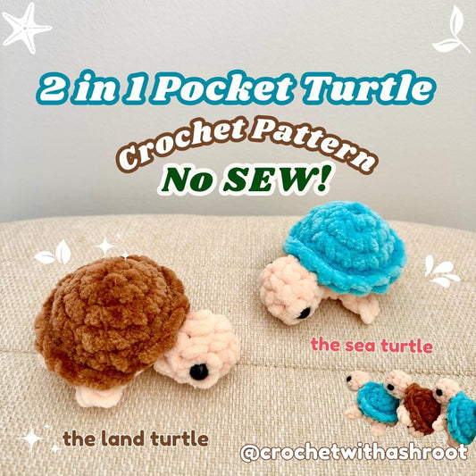 Market Prep Crochet Pattern Bundle – No-Sew Pocket Turtles, Octos, Books, Mugs (PDF Pattern)
