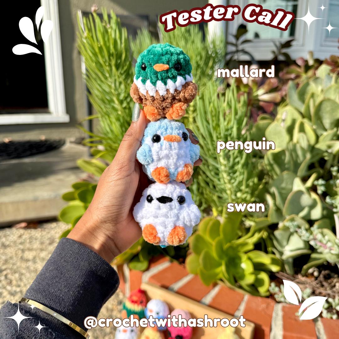 Tiny Crochet Bird Plushie, Pocket Pal Gift, Keychain Option