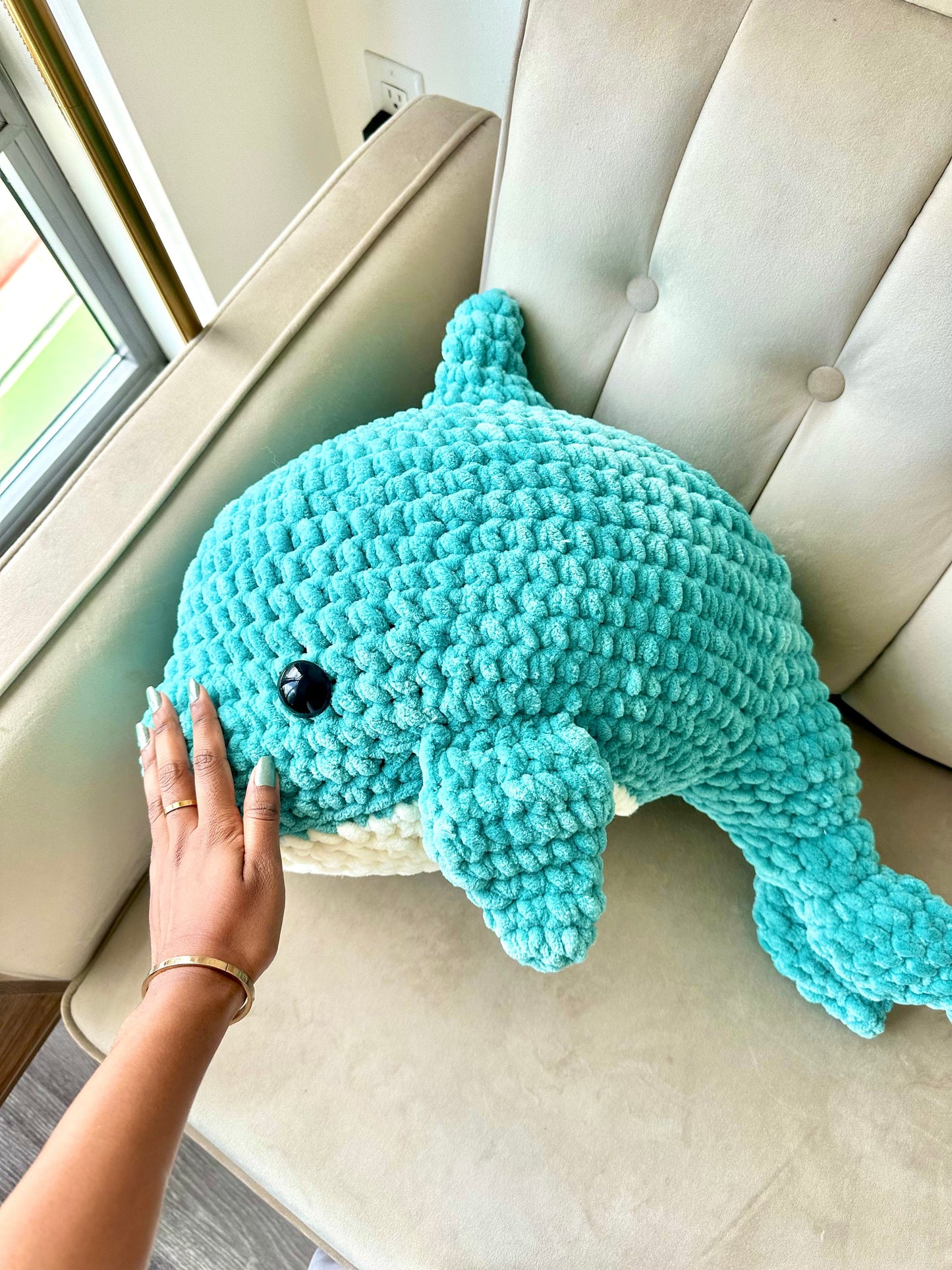JUMBO Amigurumi Dolphin Plushie, Unique Decor