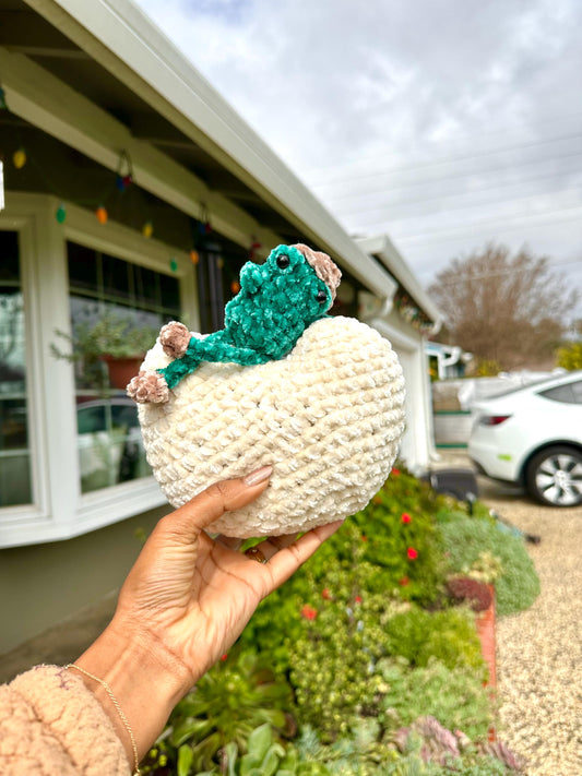 Space Cowboy Frog Plushie, Amigurumi Cloud Decor