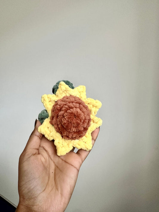 Customizable Tiny Sunflower Turtle Plushie, Amigurumi Decor