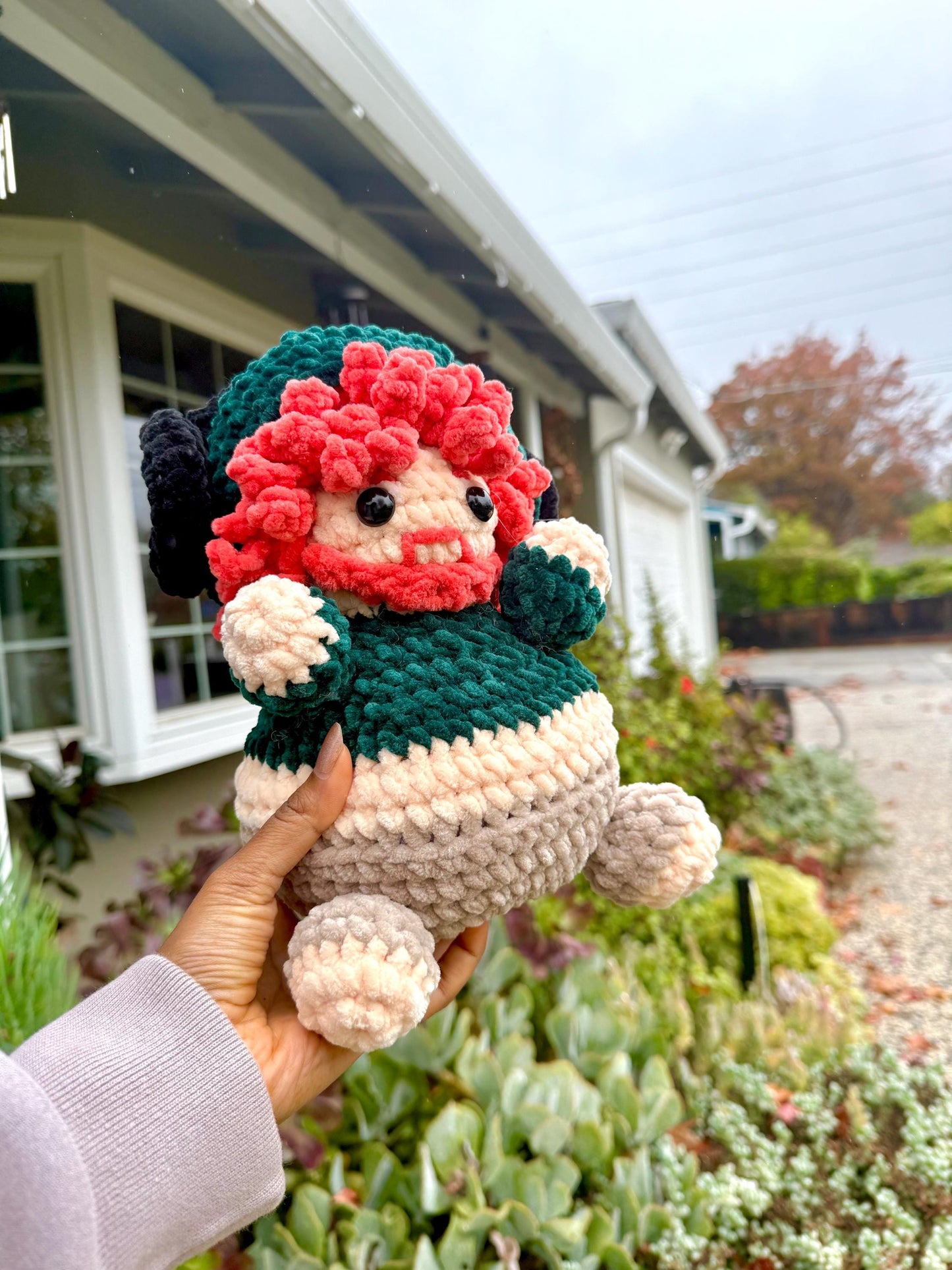 Caseoh Gamer Plushie – Amigurumi with Headphones, Customizable