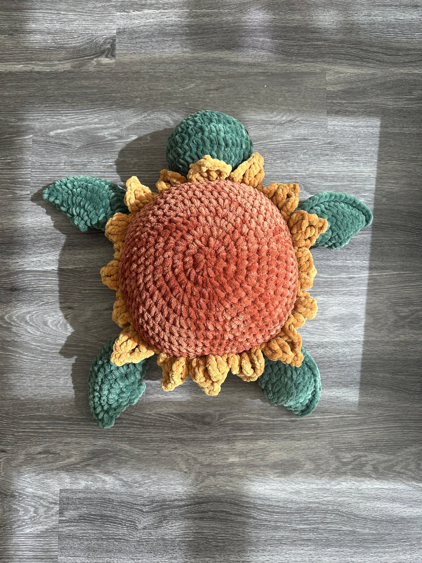 Jumbo Sunflower Turtle Crochet Pattern: No Sew Amigurumi (PDF Pattern)