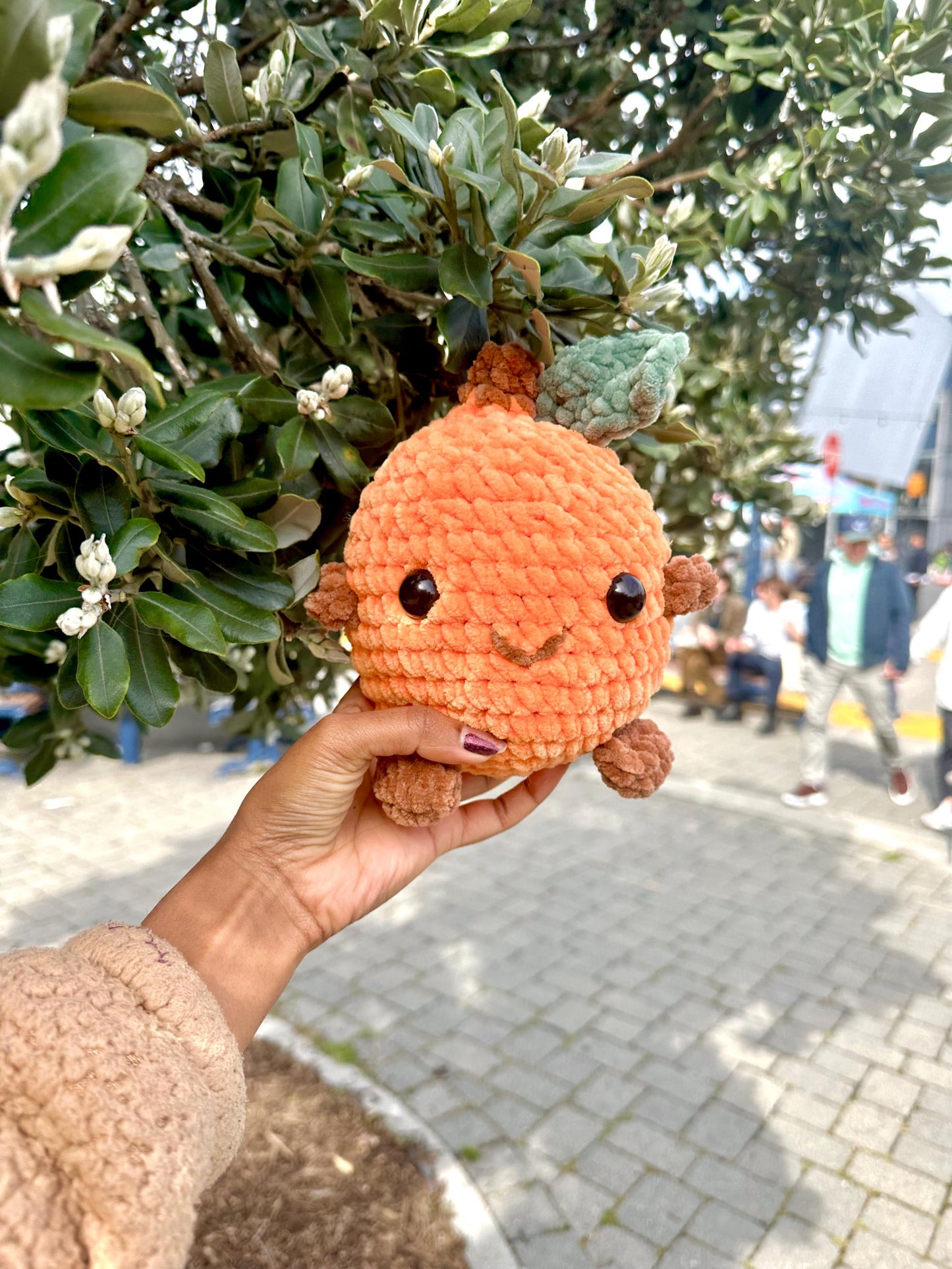 Orange Plushie, Amigurumi, Super Cute Fruit, Large Orange Plushie, Creative Gifts, Unique Decor
