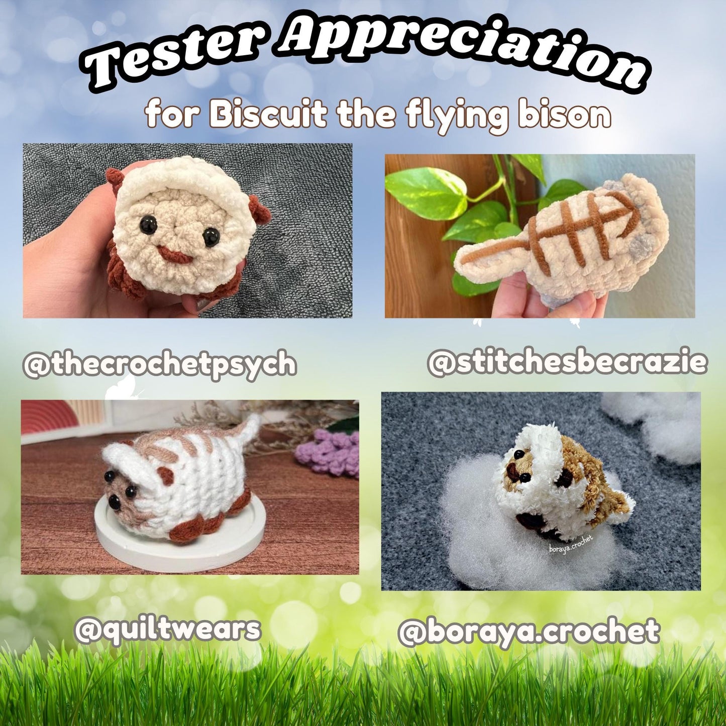 Biscuit the Flying Bison Crochet Pattern, Amigurumi PDF, Video Tutorial, Variety Guide