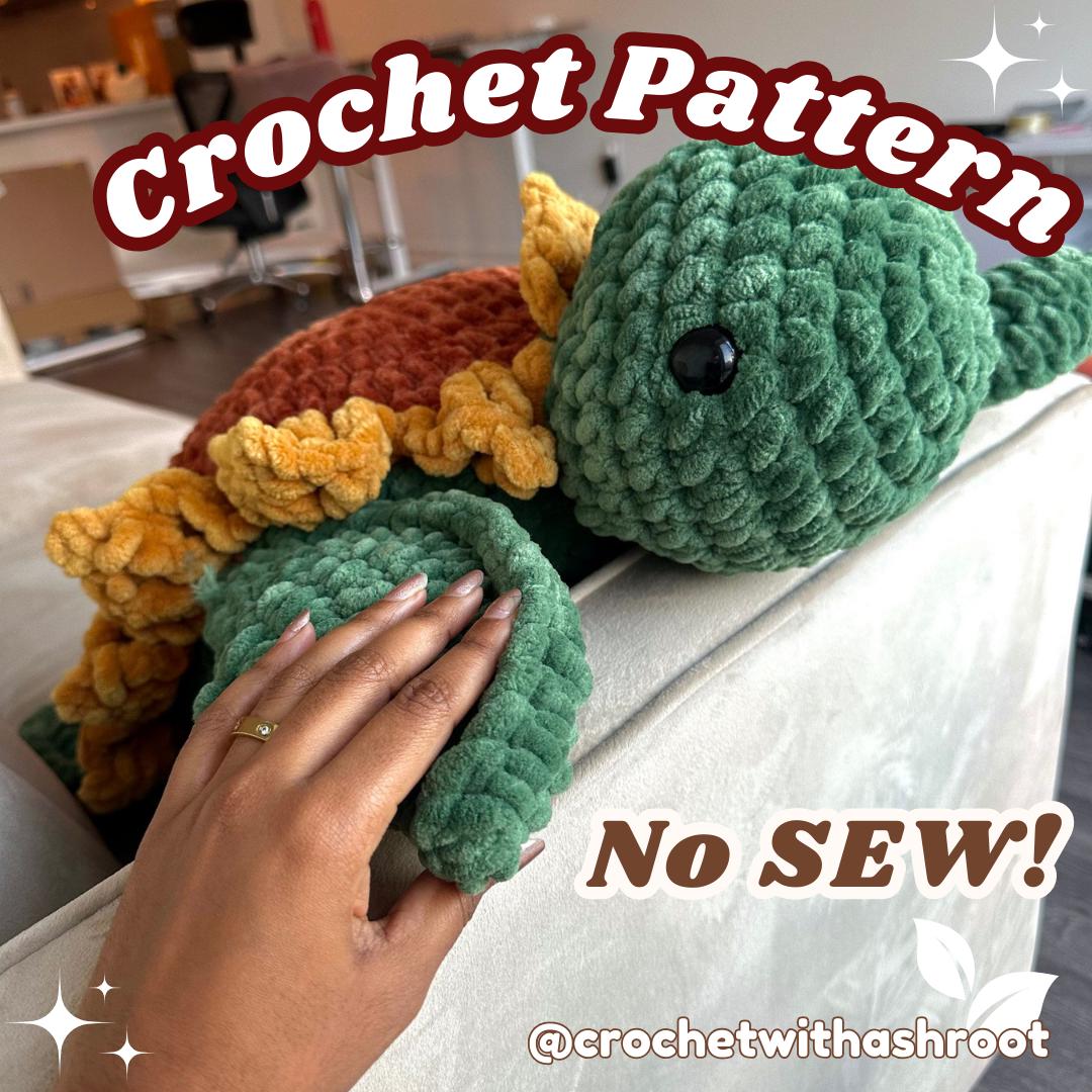 Jumbo Sunflower Turtle Crochet Pattern: No Sew Amigurumi (PDF Pattern)