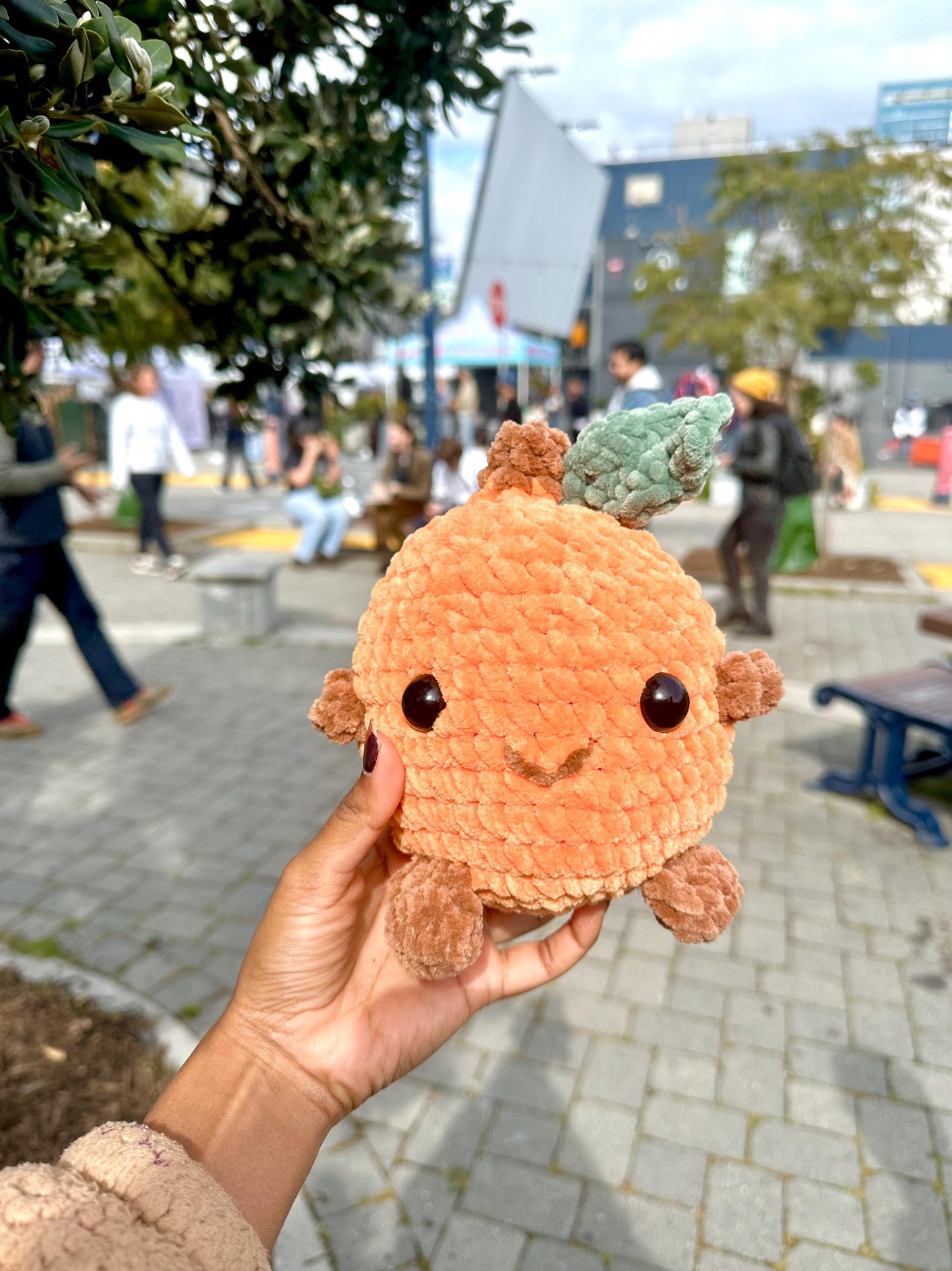 Orange Plushie, Amigurumi, Super Cute Fruit, Large Orange Plushie, Creative Gifts, Unique Decor