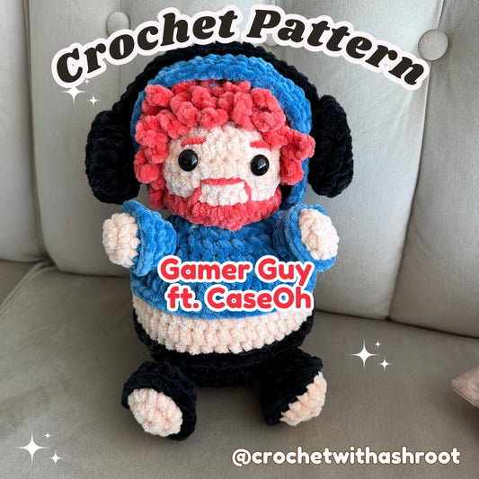 Gamer Boy Crochet Plushie Pattern | Guy with Headphones (PDF Pattern)