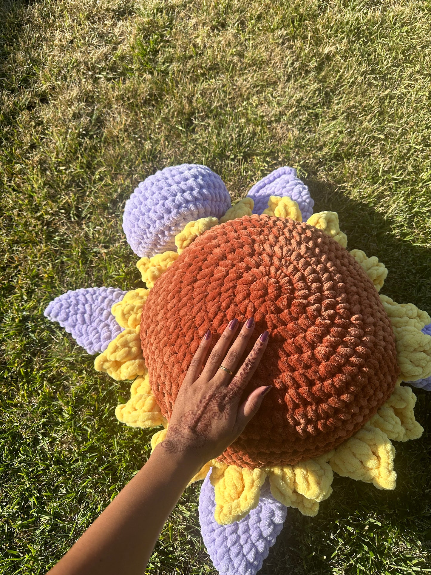 Jumbo Sunflower Turtle Crochet Pattern: No Sew Amigurumi (PDF Pattern)