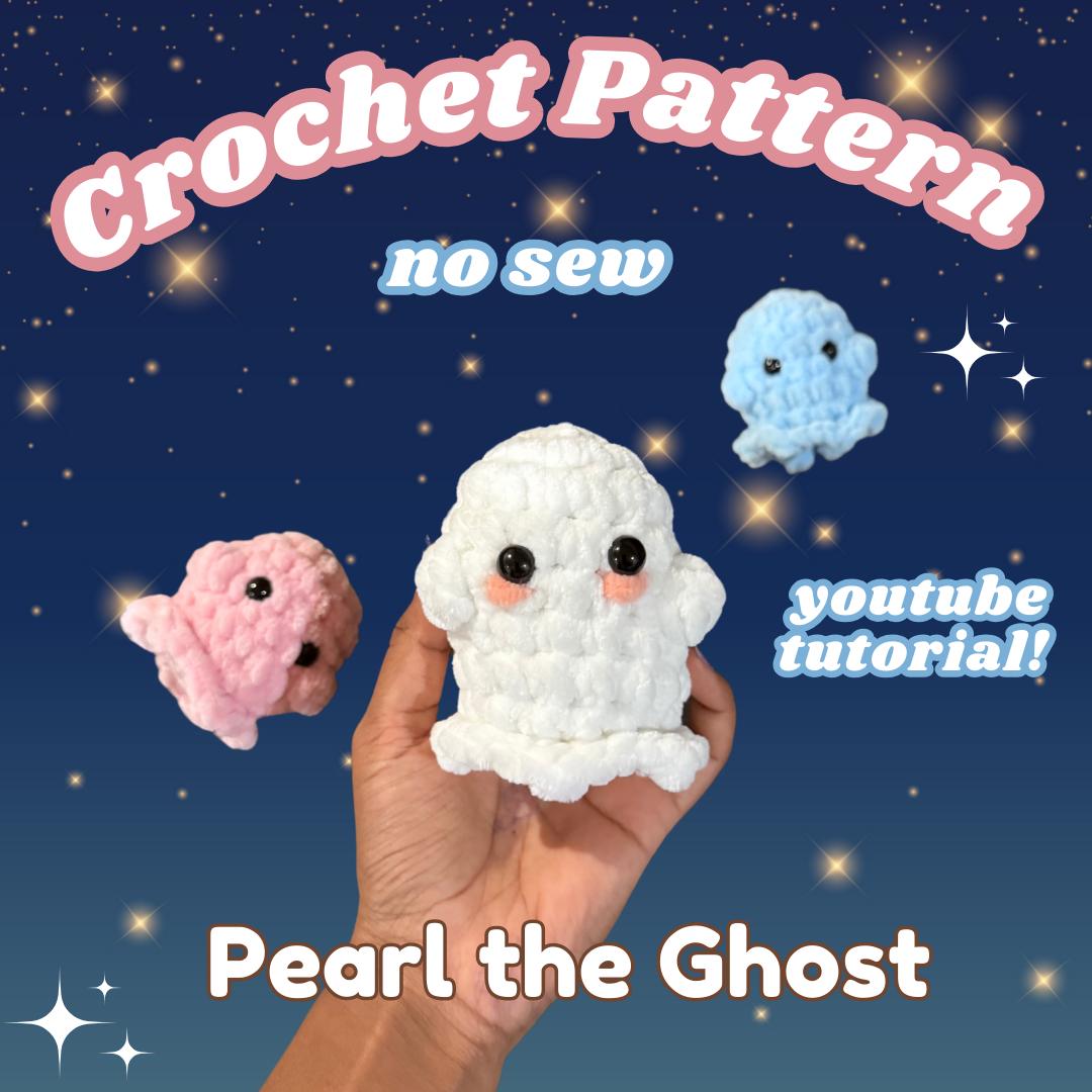 Pearl the Pocket Ghost Crochet Pattern, No-Sew Amigurumi (PDF Pattern)