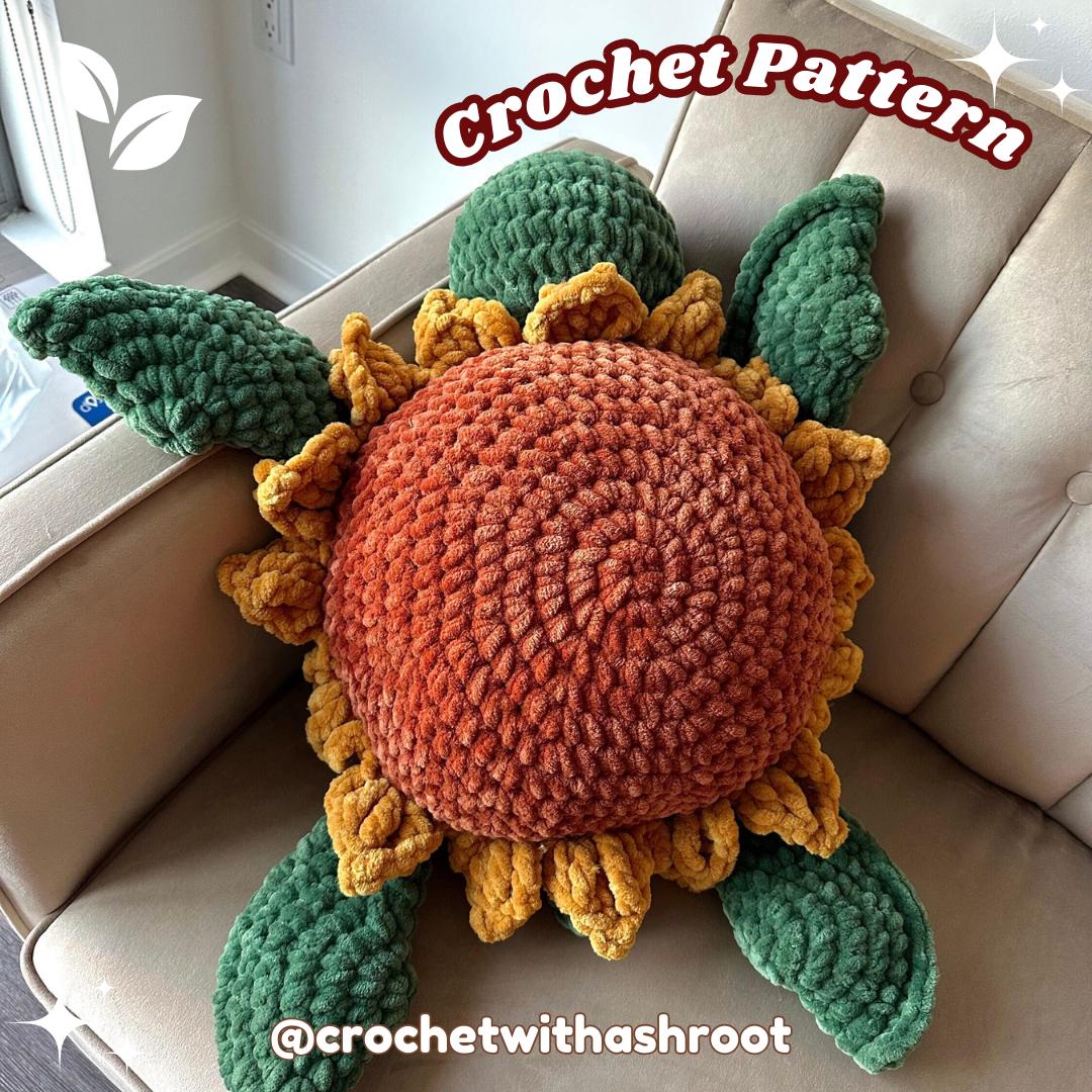 Jumbo Sunflower Turtle Crochet Pattern: No Sew Amigurumi (PDF Pattern)