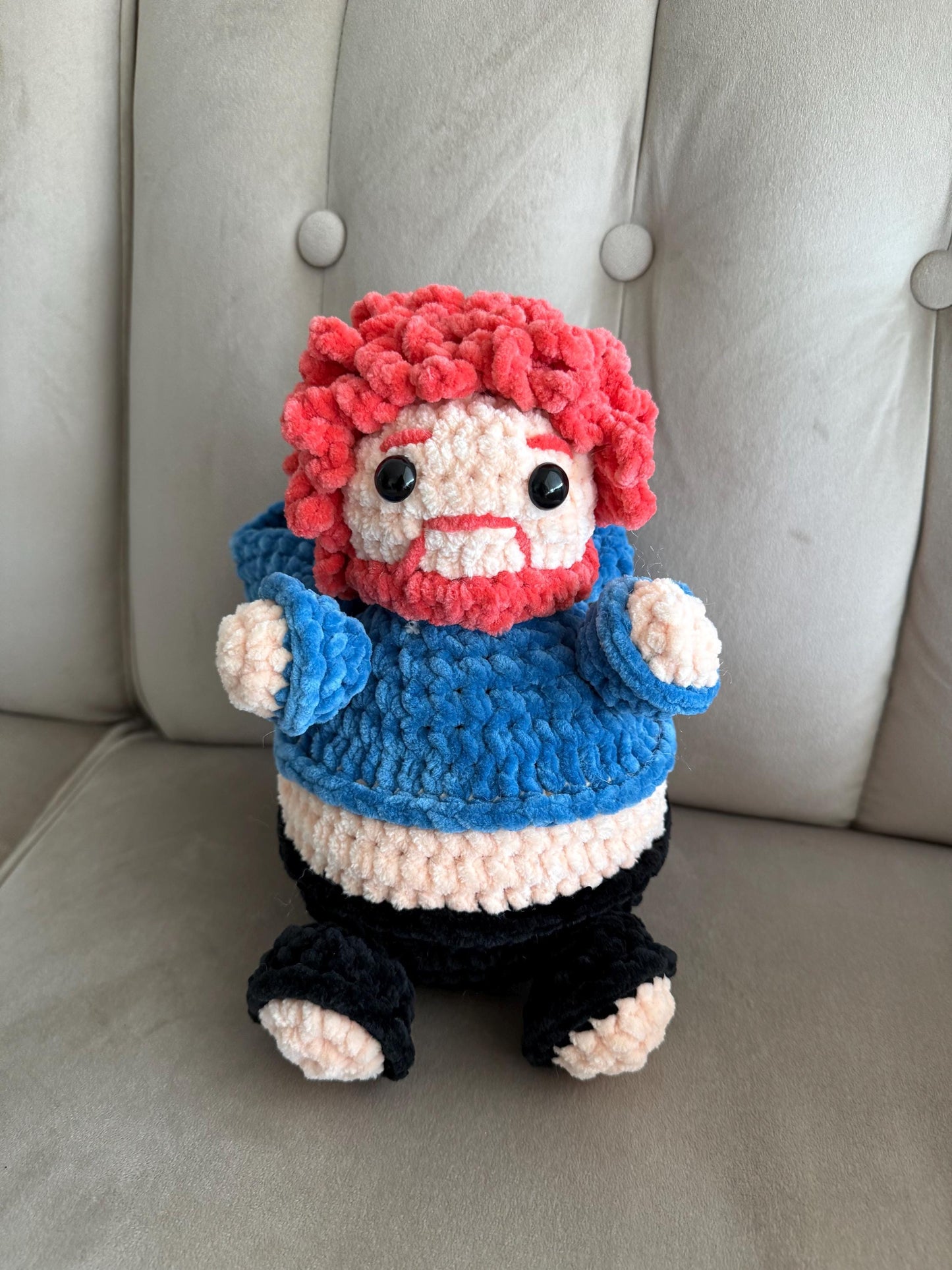 Caseoh Gamer Plushie – Amigurumi with Headphones, Customizable