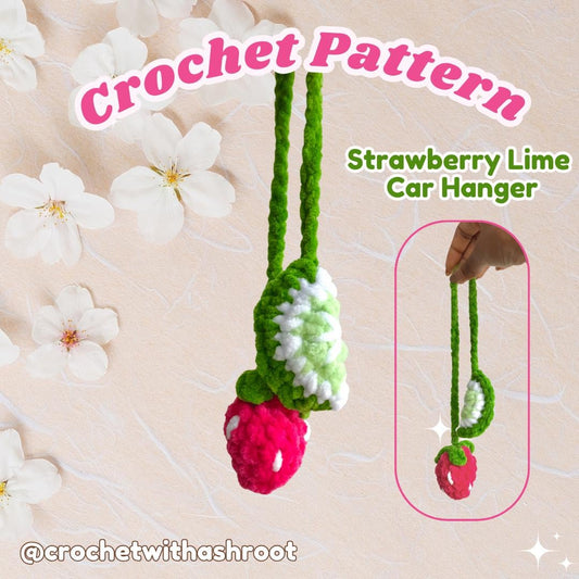 Strawberry Fruit Key Chain, Car Charm, Strawberry Lime, Pink Lemonade