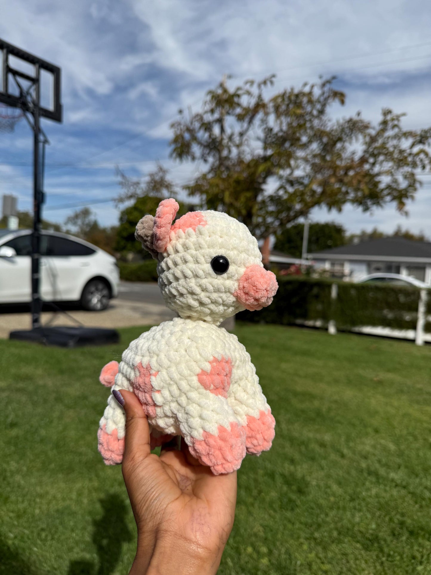 Customizable Crochet Cow Plushie, Soft Stuffed Animal