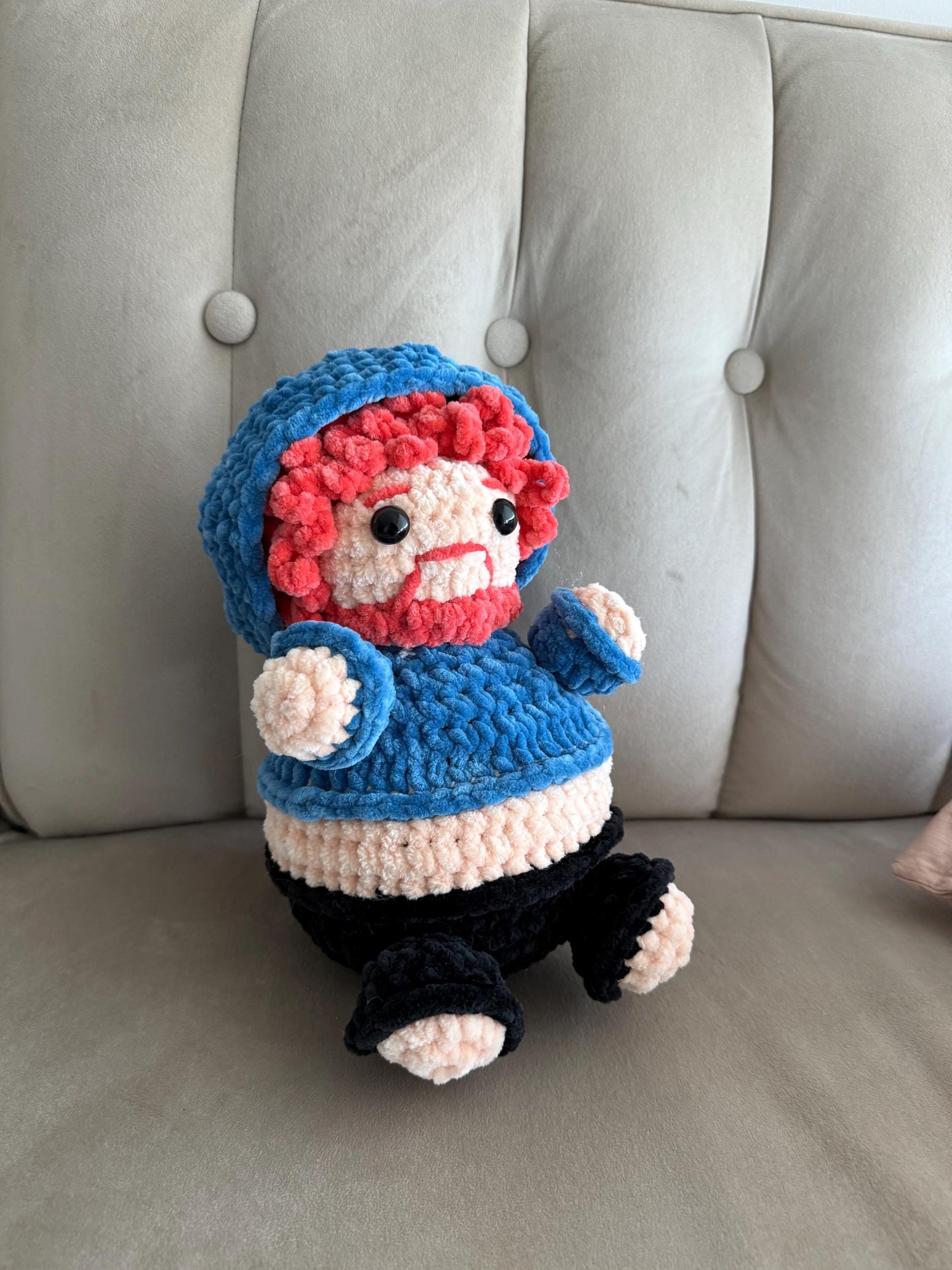 Caseoh Gamer Plushie – Amigurumi with Headphones, Customizable
