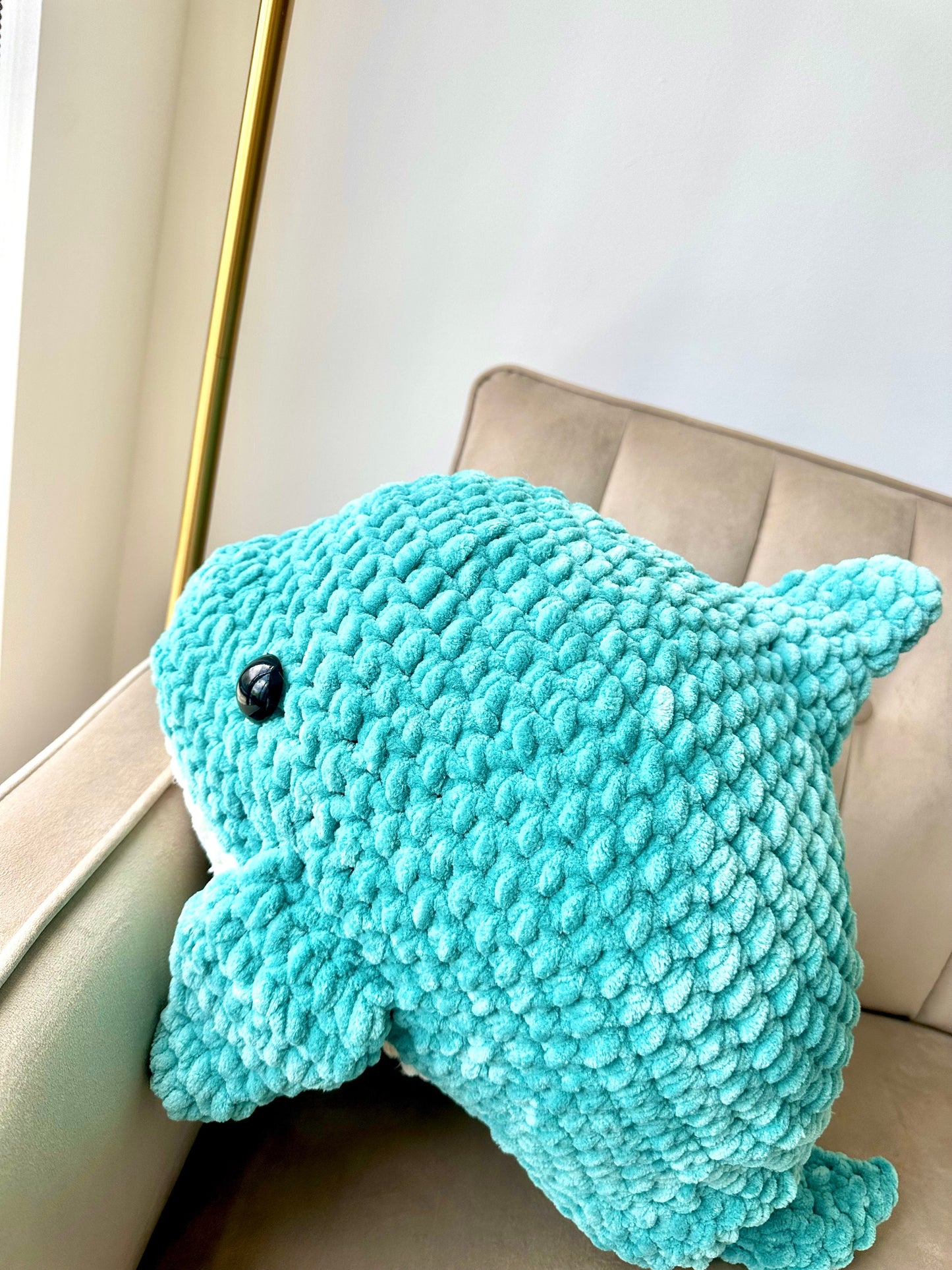 JUMBO Amigurumi Dolphin Plushie, Unique Decor