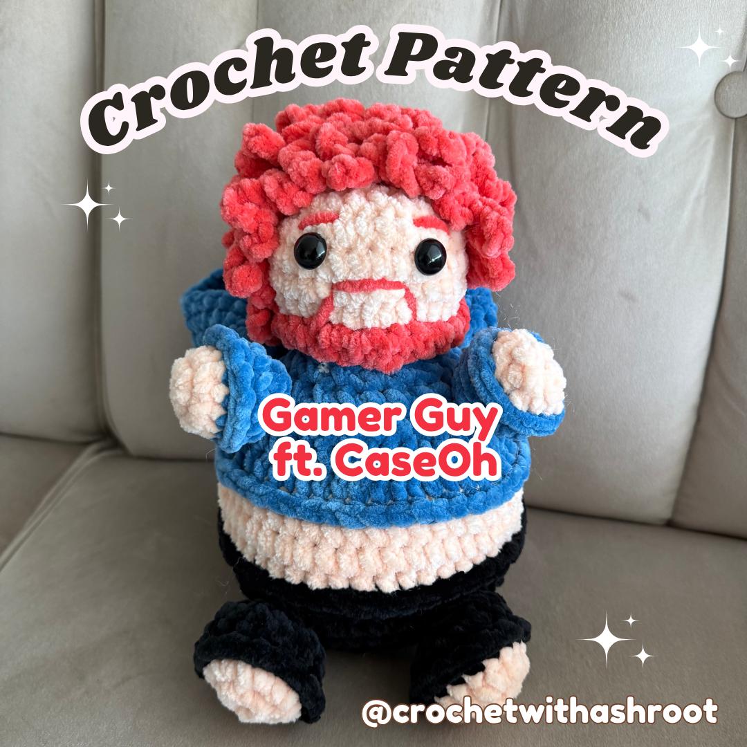 Gamer Boy Crochet Plushie Pattern | Guy with Headphones (PDF Pattern)