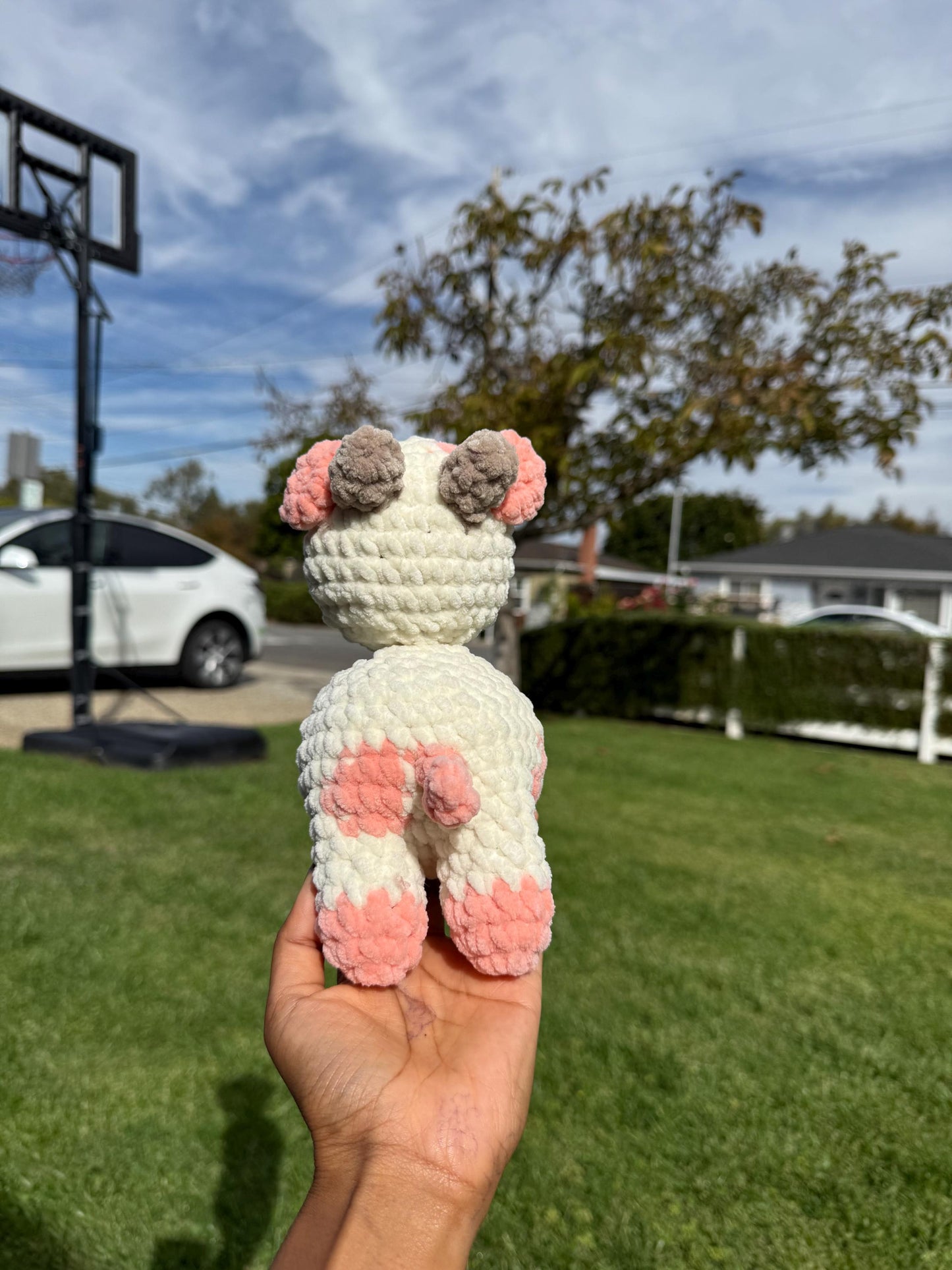Customizable Crochet Cow Plushie, Soft Stuffed Animal