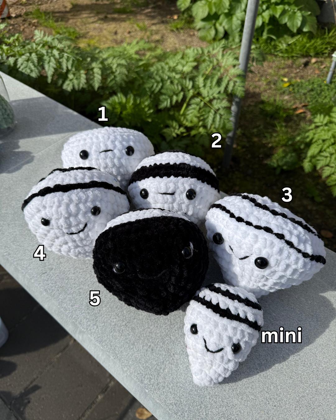 Mystery Amigurumi Plushie, Black and White Stuffed Animal