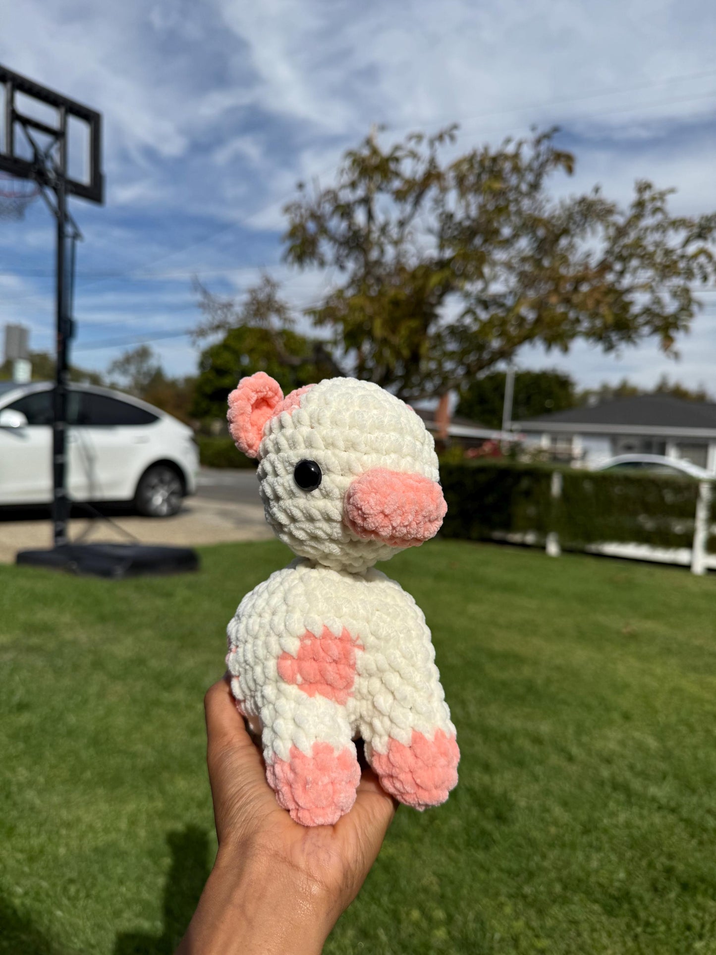 Customizable Crochet Cow Plushie, Soft Stuffed Animal