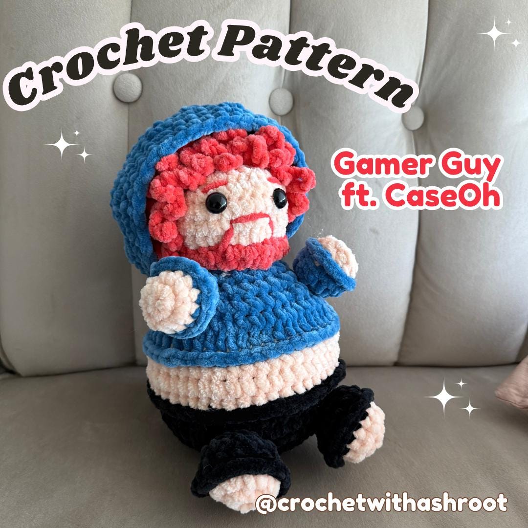 Gamer Boy Crochet Plushie Pattern | Guy with Headphones (PDF Pattern)