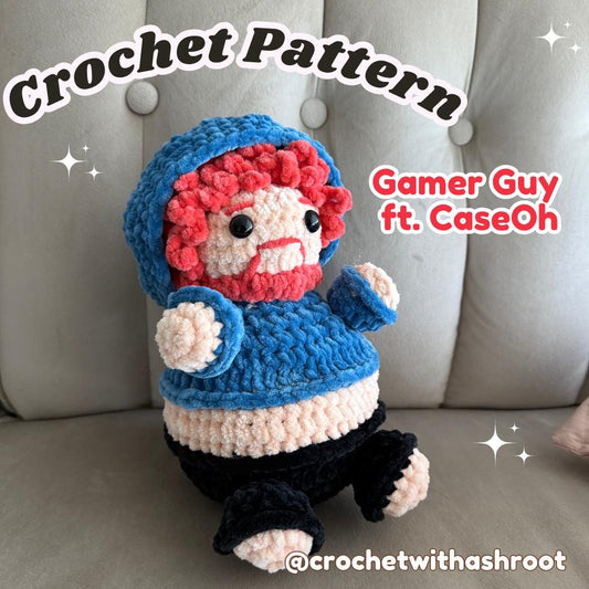 Gamer Boy Crochet Plushie Pattern | Guy with Headphones (PDF Pattern)