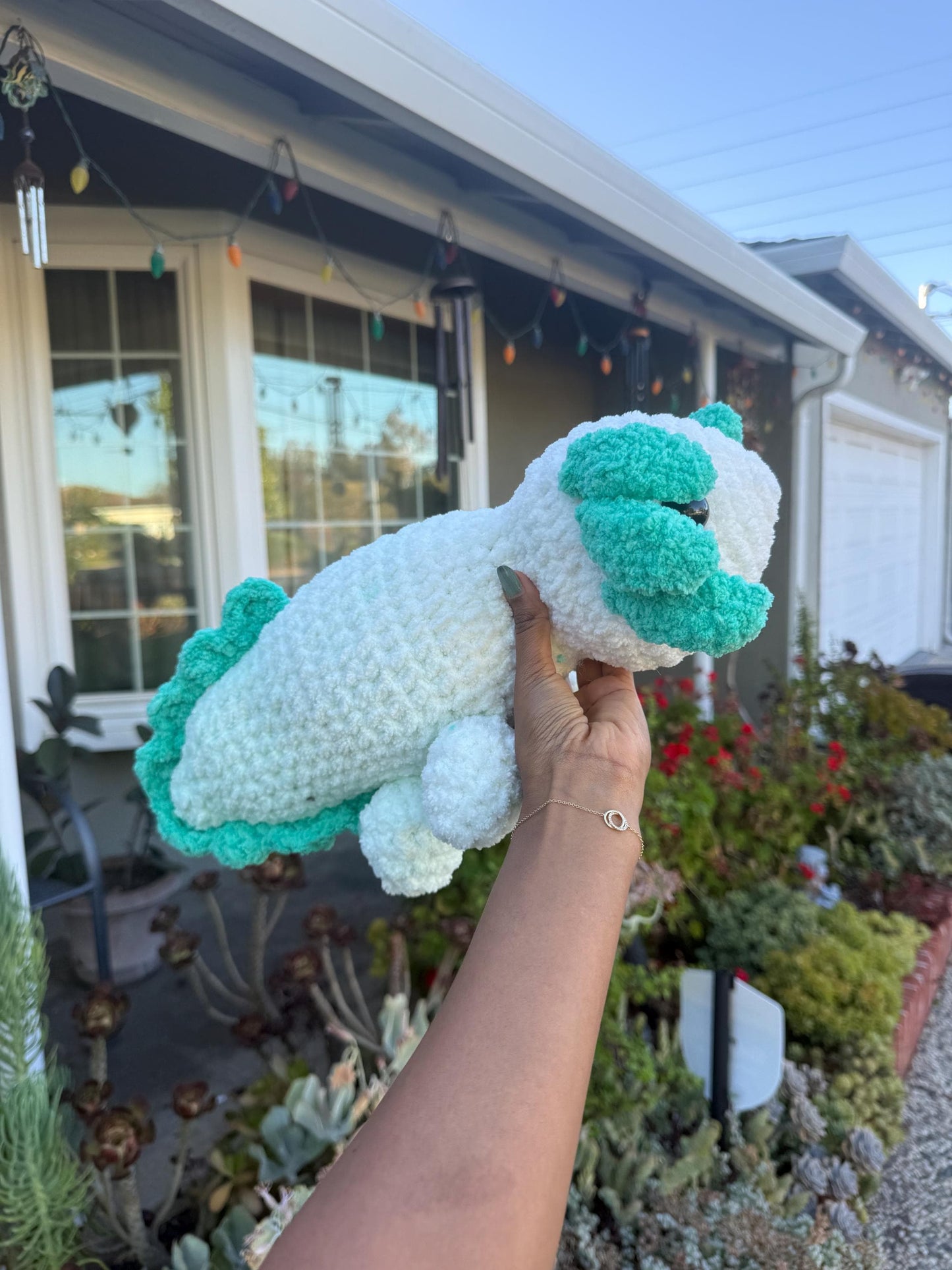 Jumbo Amigurumi Axolotl Plushie, Unique Decor